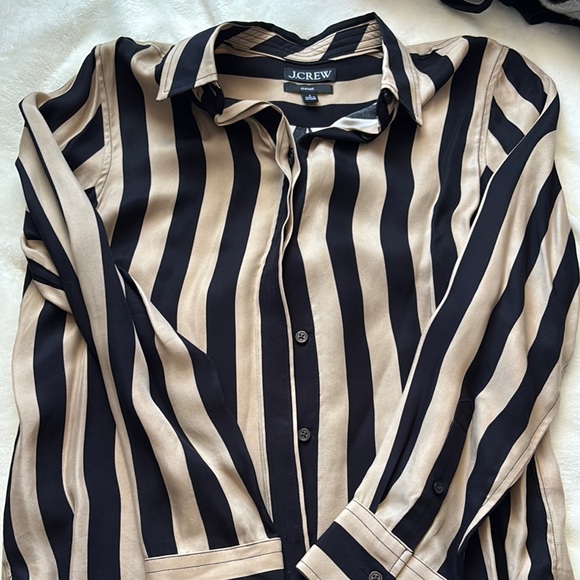 J. Crew Black and Tan Striped Shirt - Picture 4 of 5